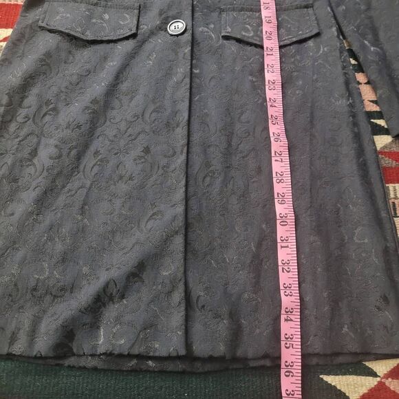 Vtg 90s Charlotte Russe Jacquard Black Jacket Sz 5/6 Button Front Goth Vampire - Picture 10 of 10